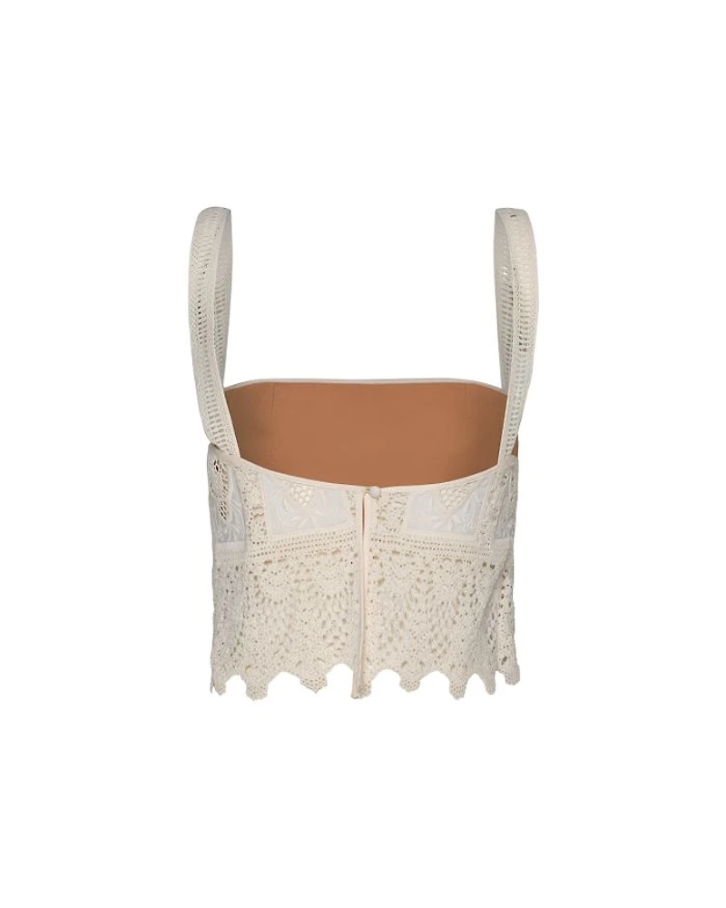 Casablanca Scalloped Lace Top