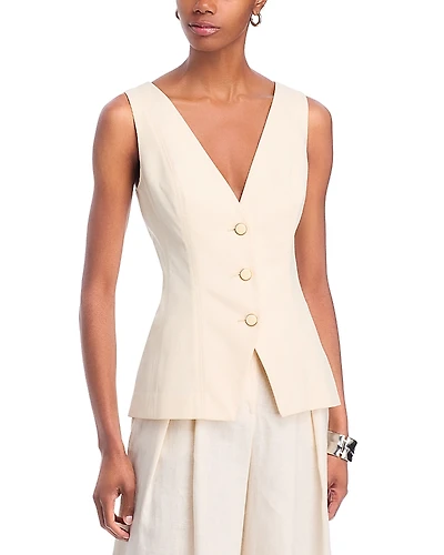 Veronica Beard Avalina Sleeveless V Neck Vest