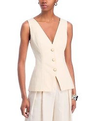 Veronica Beard Avalina Sleeveless V Neck Vest