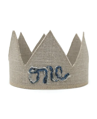 oh baby! Girls' Linen Crown - one Yarn Embroidered