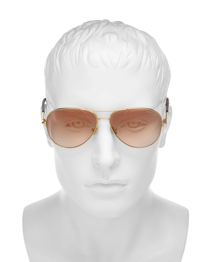 Clark Aviator Sunglasses, 59mm