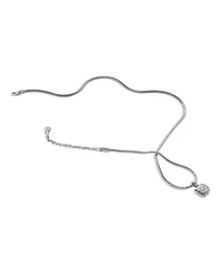 Sterling Silver Diamond Pavé Carved Chain Necklace, 16-18"