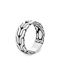 John Hardy Sterling Silver Carved Chain Band Ring