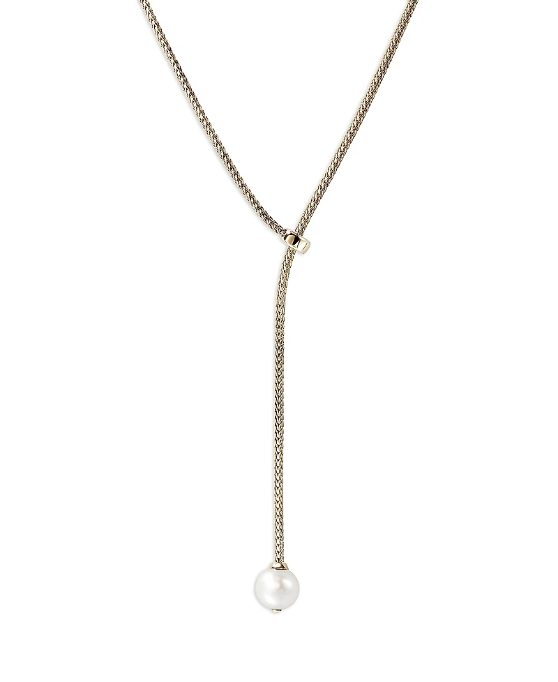 John Hardy 14K Yellow Gold Jh Essentials Cultured Freshwater Pearl Adjustable Lariat Necklace, 23