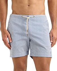 Orlebar Brown Bulldog Drawcord Seersucker 6 Swim Trunks