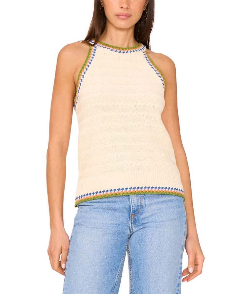 Pointelle Halter Tank Top