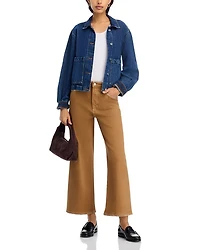 Getty High Rise Wide Leg Cropped Jeans Tradewind