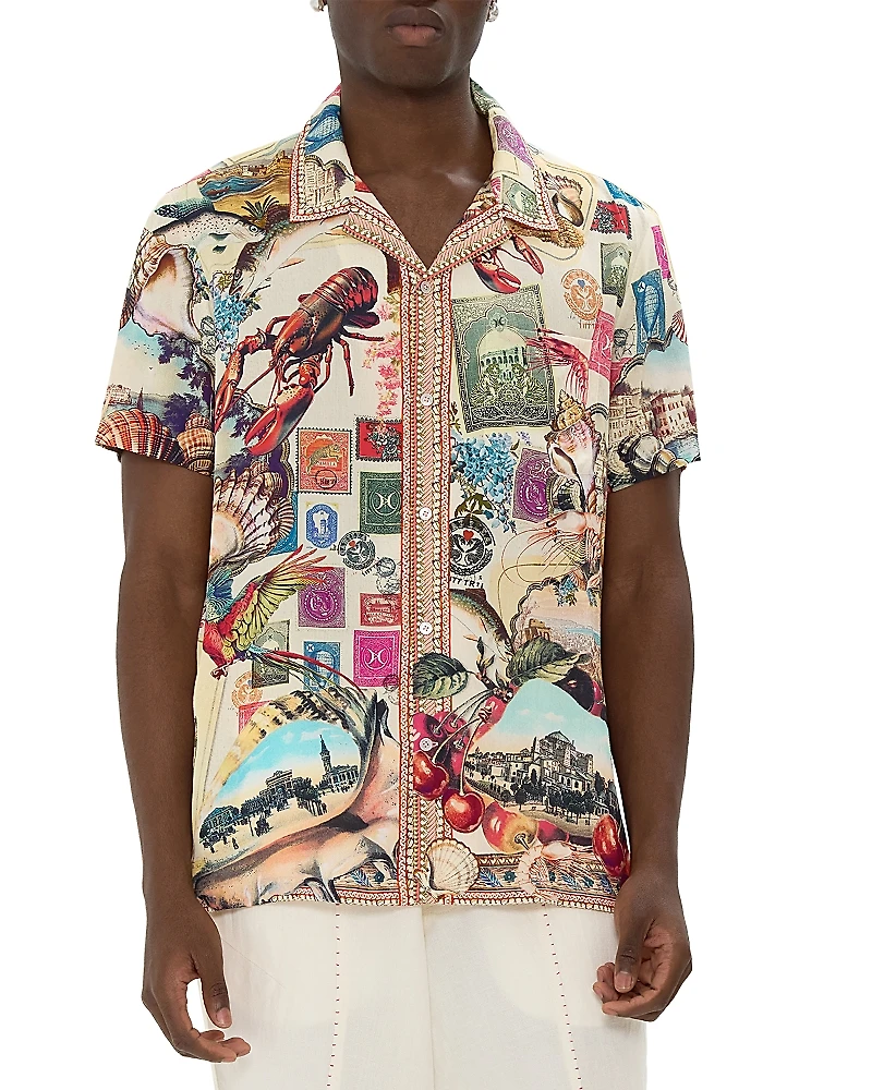 Camilla Printed Short Sleeve Camp Shirt
