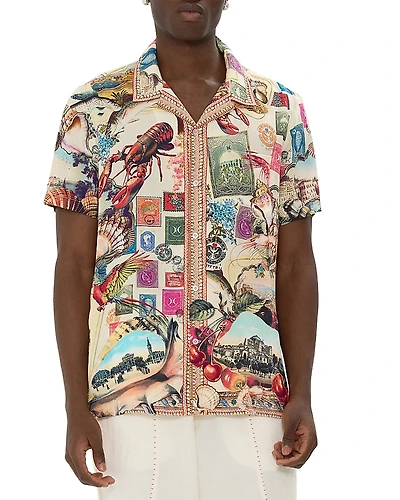 Camilla Printed Short Sleeve Camp Shirt