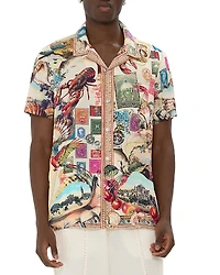 Camilla Printed Short Sleeve Camp Shirt