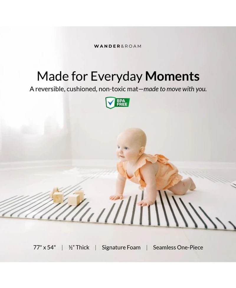 Reversible Baby PlayMat - Art Deco Inspired Design – Soft, Non-Toxic Foam – Waterproof, Easy to Clean
