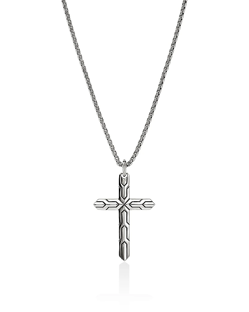 John Hardy Sterling Silver Icon 50 Cross Pendant Necklace, 18