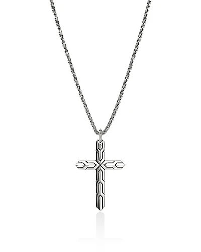 John Hardy Sterling Silver Icon 50 Cross Pendant Necklace, 18