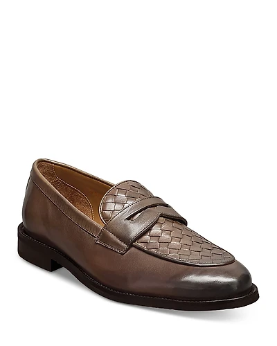Allen Edmonds Men's Como Leather Woven Slip On Loafers
