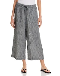 Eileen Fisher Linen Cropped Wide Leg Pants