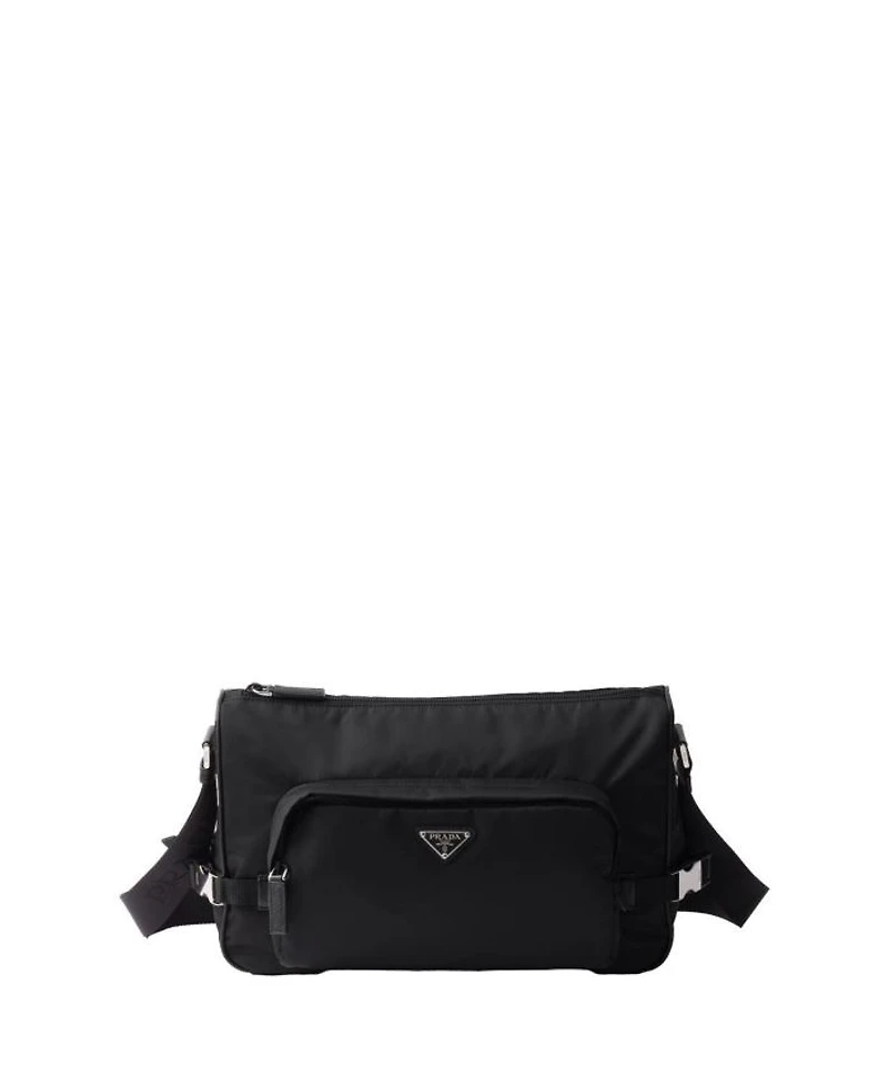 Large Re-Nylon and Saffiano Leather Shoulder Bag