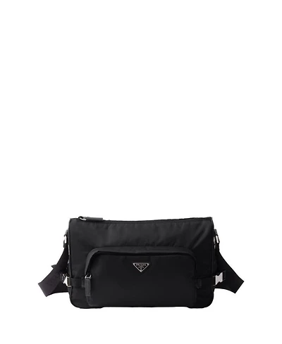 Large Re-Nylon and Saffiano Leather Shoulder Bag