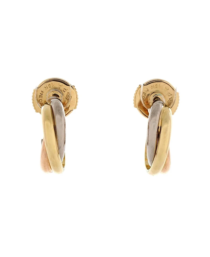 Pre-Owned Cartier 13mm Trinity Hoop Earrings 18K Tricolor Gold