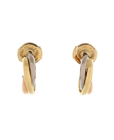 Pre-Owned Cartier 13mm Trinity Hoop Earrings 18K Tricolor Gold