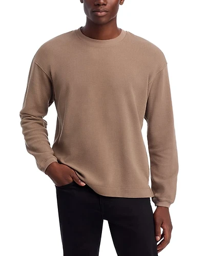 Cotton Waffle Textured Long Sleeve Tee