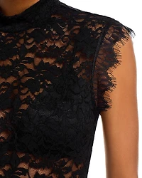 Mock Neck Lace Tank Top
