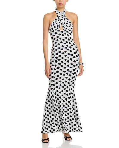 Cross Halter Fishtail Gown