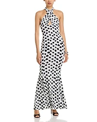 Cross Halter Fishtail Gown