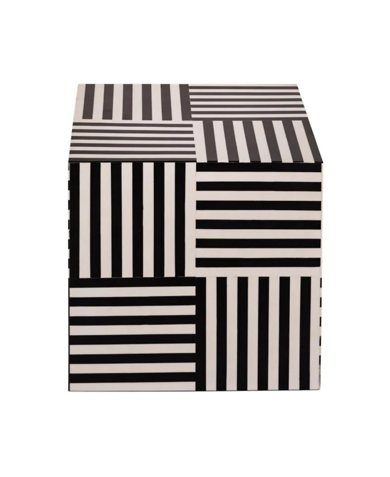 Cube Side Table in Black and White