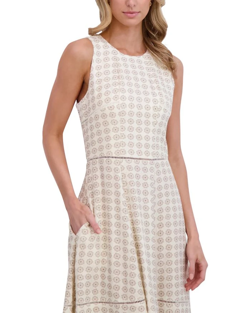 Sleeveless High Neck Midi Dress