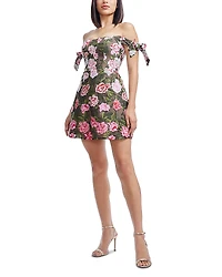 Dress the Population Meris Embroidered Mini