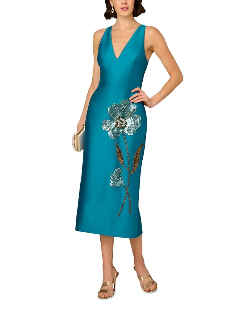 Beaded V Neck Dress