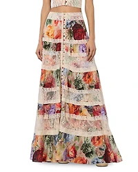 Alice and Olivia Adira Tiered Maxi Skirt