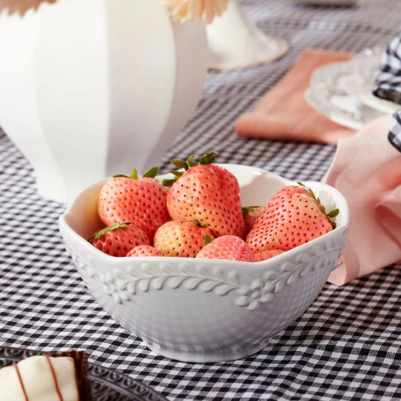 Lenox Chelsea Muse Floral White 12 Piece Dinnerware Set