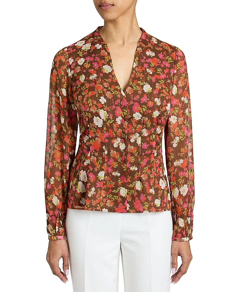 Santorelli Winnie Long Sleeve Buttoned Blouse