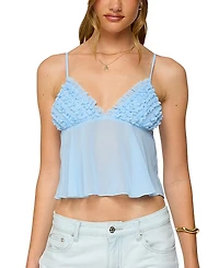 Edikted Ruffle Sheer Chiffon Babydoll Tank Top