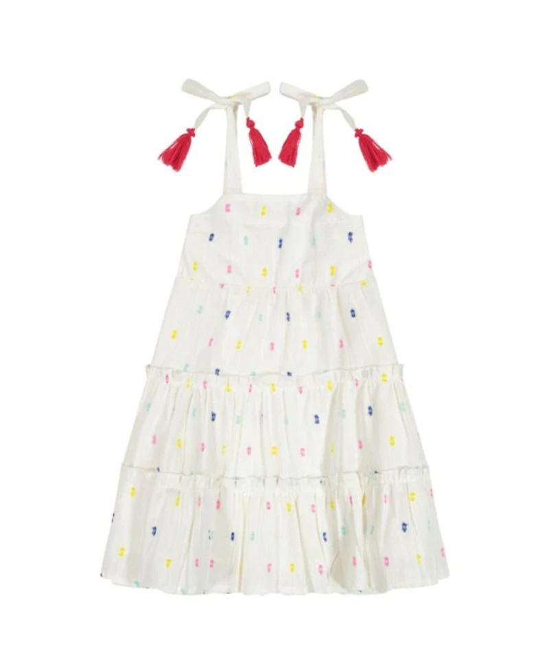 Girls' Bella Shoulder Tie Confetti Swiss Dot Sundress - Little Kid, Big Kid