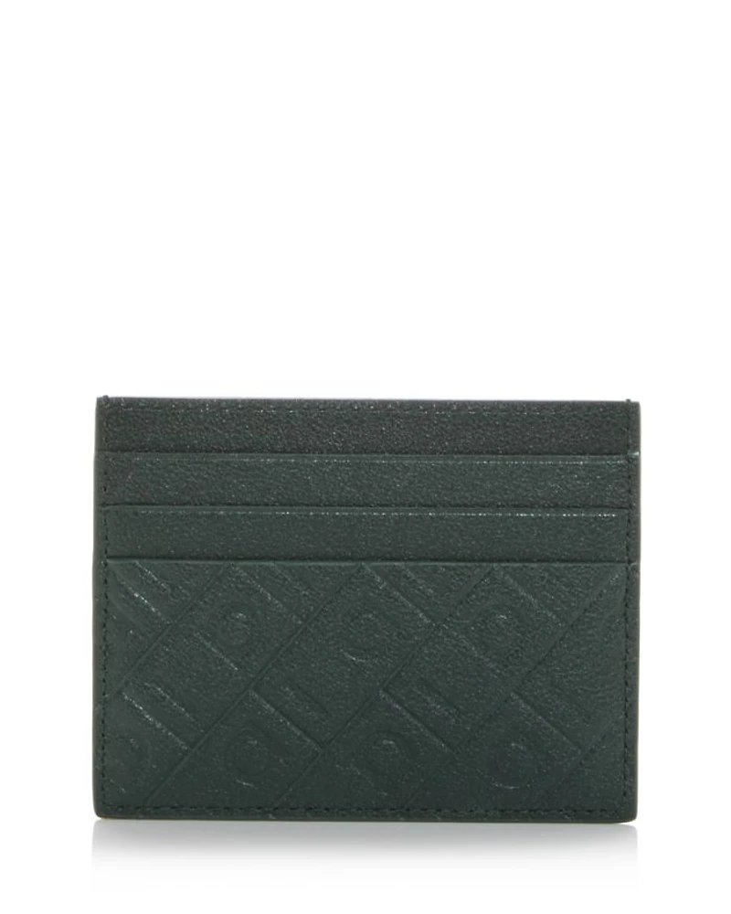 Gancini Embossed Leather Card Case
