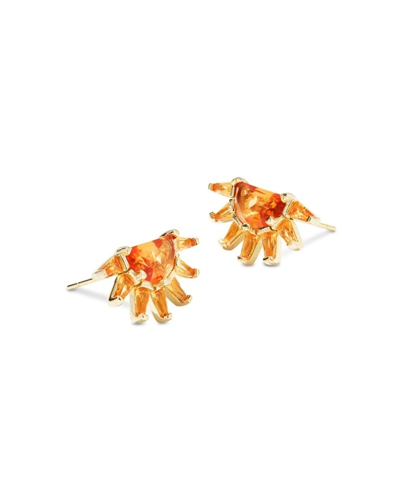 Samantha Sun Orange Glass Stud Earrings