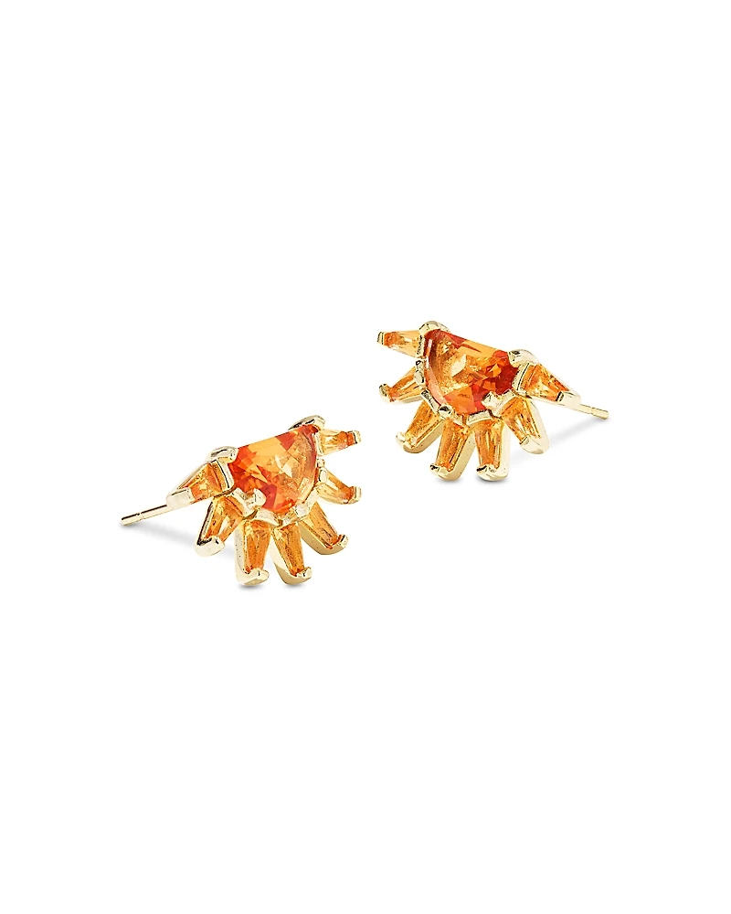 Kendra Scott Samantha Sun Orange Glass Stud Earrings