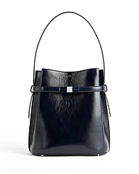 Toteme Belted Naplack Crinkled-Leather Bucket Bag