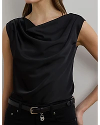 Satin Charmeuse Off-The-Shoulder Blouse