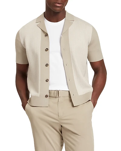 Ted Baker Padrig Herringbone Knit Colorblocked Shirt