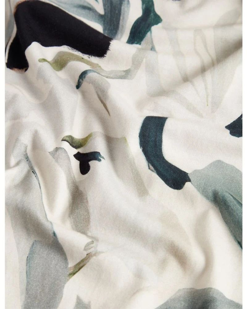 Almoi Abstract Floral Print Pure Cotton Tee