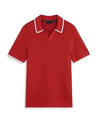 Sachair Textured Knit Open Neck Polo