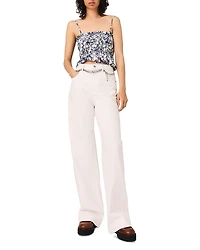 Maje High Waisted Wide Leg Jeans