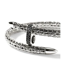 Sterling Silver Spear Black Sapphire Flex Bracelet