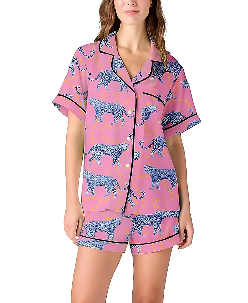 Katie Kime Cosmic Cheetah Pajama Shorts Set