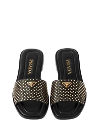 Women's Nappa Leather Slides with Studs