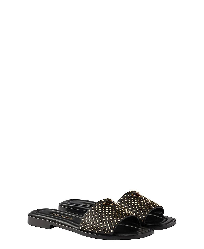 Prada Women's Nappa Leather Slides with Studs