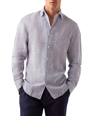 Robert Talbott Morgan Stripe Linen Shirt